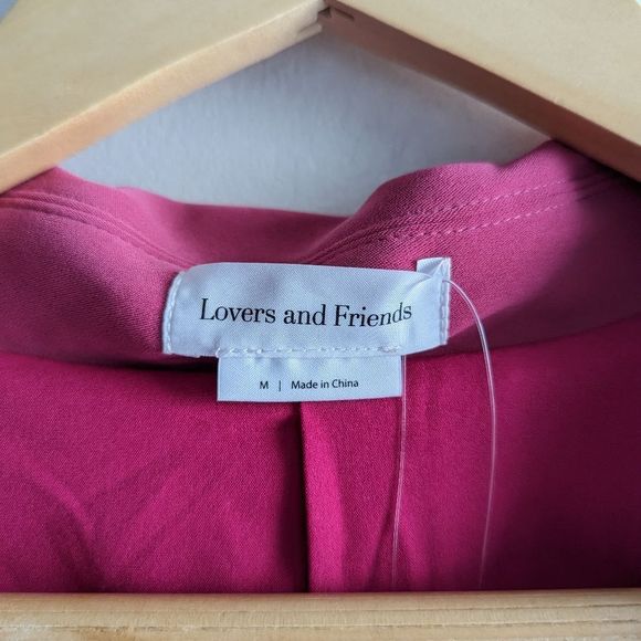 NWT Lovers + Friends magenta barbie pink plunge neck City Blazer mini dress - Picture 3 of 5
